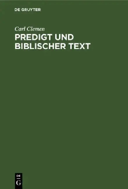 Cover of Predigt Und Biblischer Text