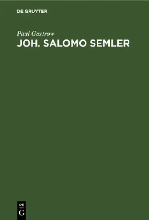 Cover of Joh. Salomo Semler