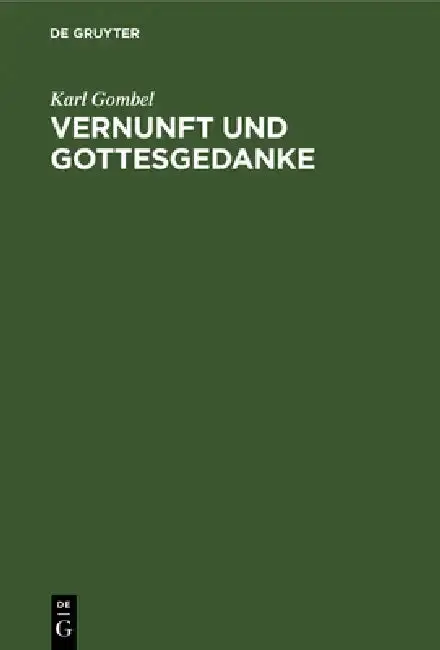 Cover of Vernunft Und Gottesgedanke