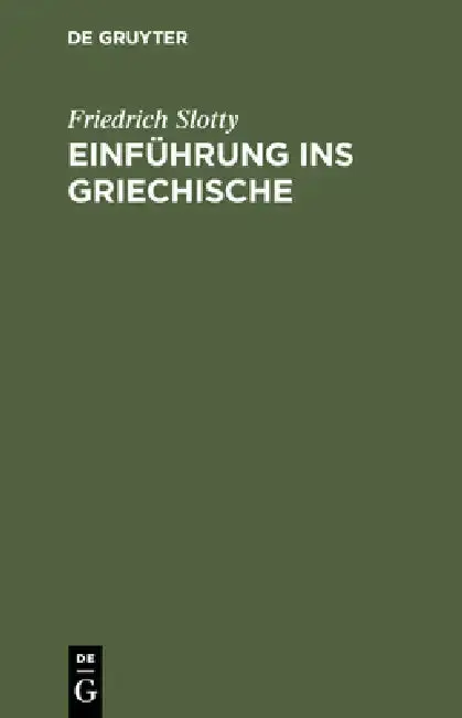 Cover of Einführung ins Griechische