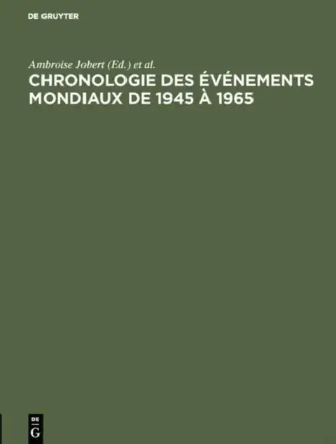 Cover of Chronologie des événements mondiaux de 1945 à 1965
