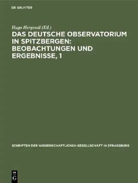 Cover of Das Deutsche Observatorium in Spitzbergen