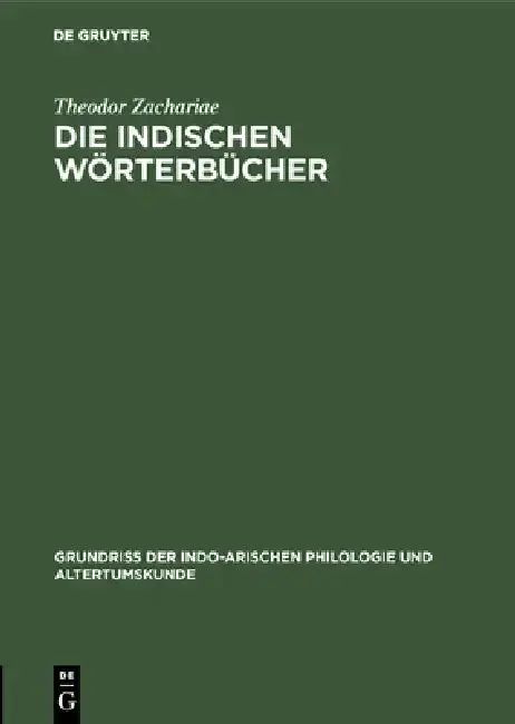 Cover of Die Indischen Wörterbücher