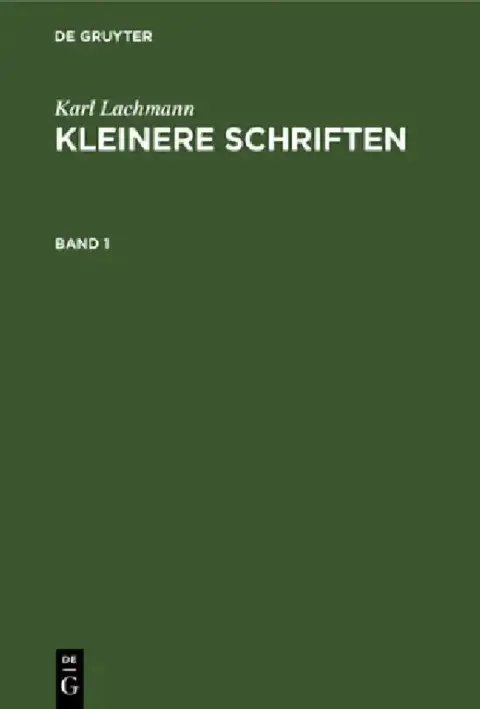 Cover of Karl Lachmann