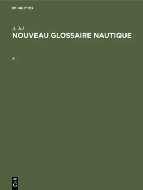 Cover of Nouveau glossaire nautique