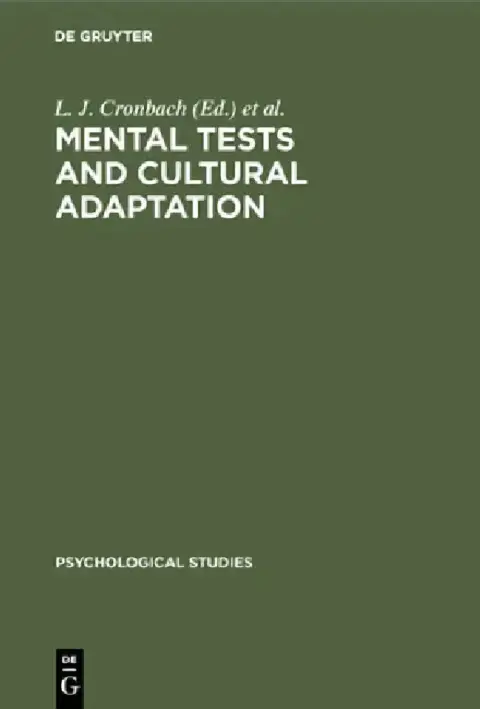 Cover of Mental Tests and Cultural Adaptation