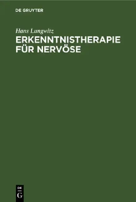 Cover of Erkenntnistherapie Für Nervöse