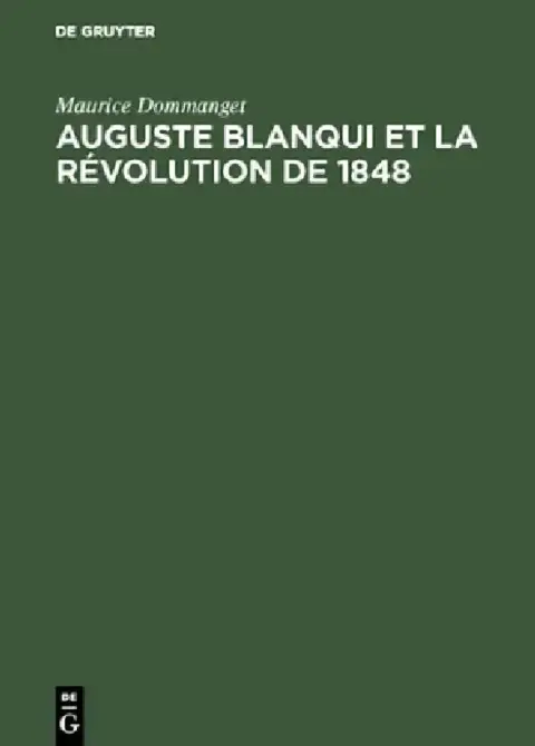 Cover of Auguste Blanqui et la révolution de 1848