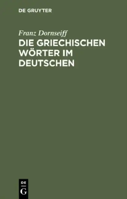 Cover of Die griechischen Wörter im Deutschen