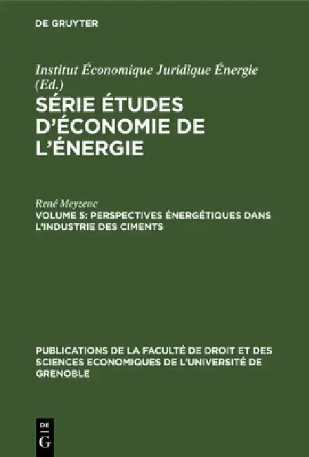 Cover of Perspectives énergétiques dans l'industrie des ciments