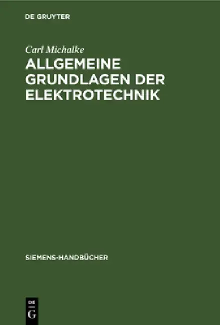 Cover of Allgemeine Grundlagen Der Elektrotechnik