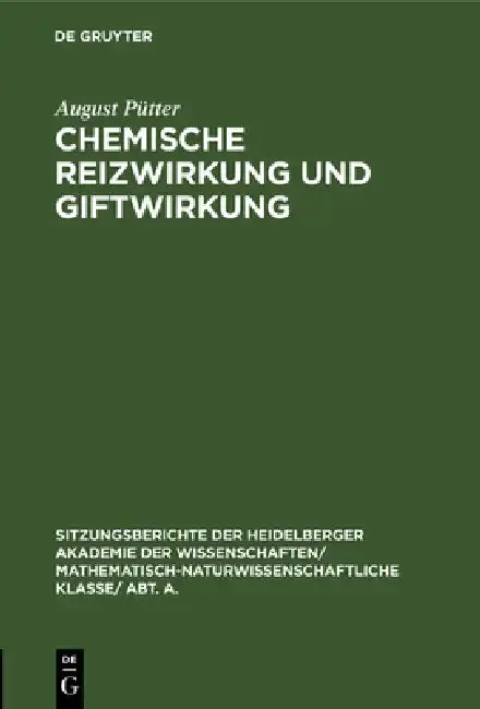 Cover of Chemische Reizwirkung Und Giftwirkung
