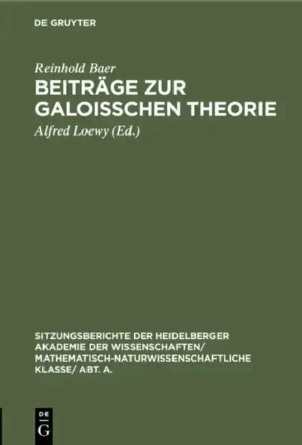 Cover of Beiträge Zur Galoisschen Theorie