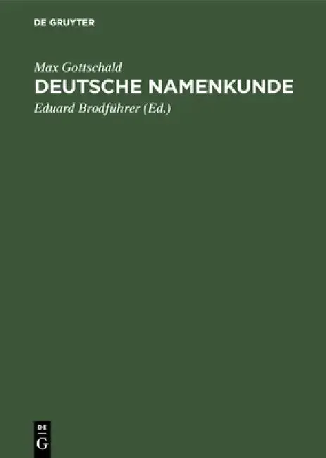 Cover of Deutsche Namenkunde