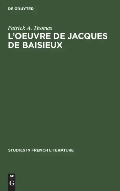 Cover of L'Oeuvre de Jacques de Baisieux