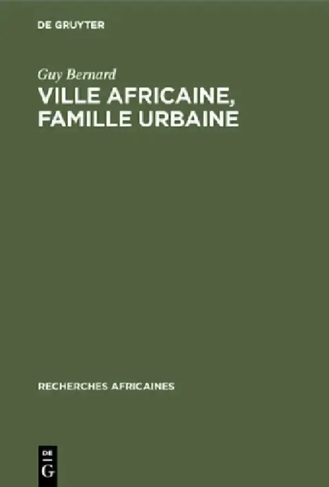 Cover of Ville africaine, famille urbaine