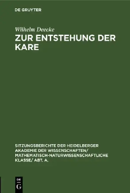 Cover of Zur Entstehung Der Kare