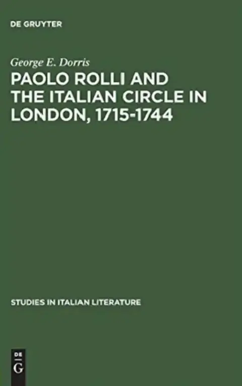 Cover of Paolo Rolli and the Italian Circle in London, 1715-1744