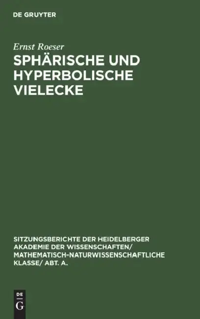 Cover of Sphärische Und Hyperbolische Vielecke