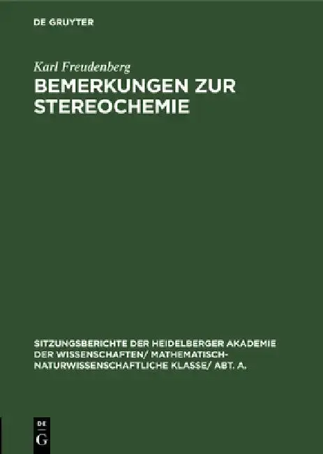 Cover of Bemerkungen Zur Stereochemie
