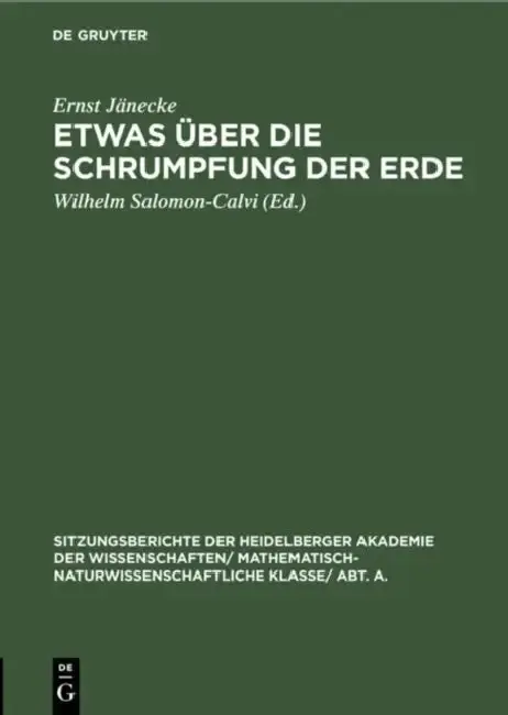 Cover of Etwas Über Die Schrumpfung Der Erde