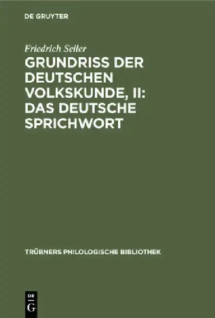 Cover of Grundriss der deutschen Volkskunde, II