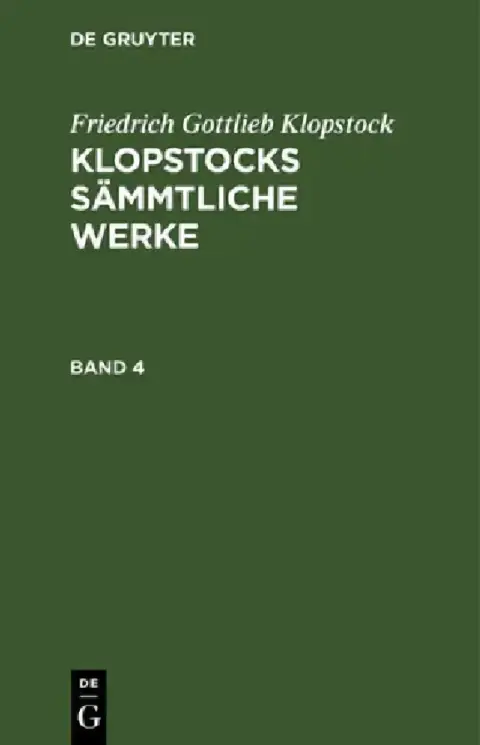 Cover of Friedrich Gottlieb Klopstock