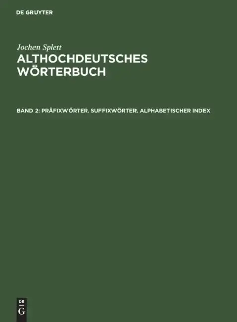 Cover of Präfixwörter. Suffixwörter. Alphabetischer Index