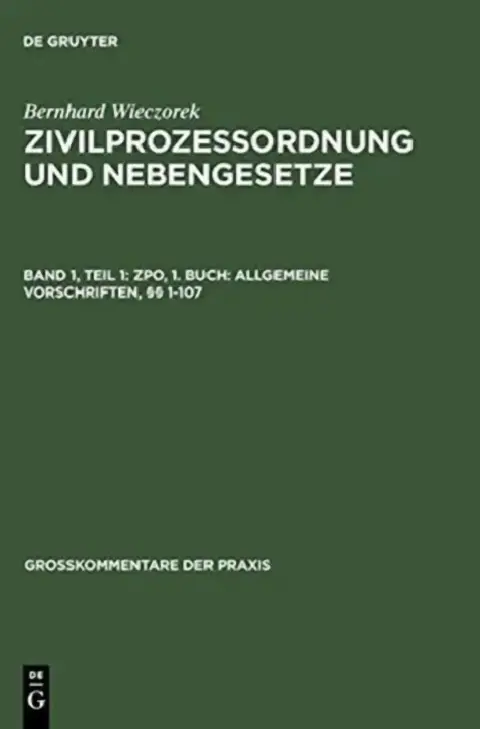 Cover of ZPO, 1. Buch