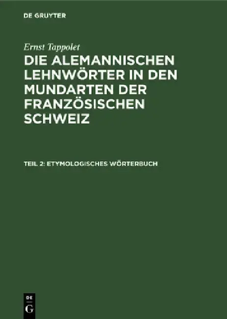 Cover of Etymologisches Wörterbuch
