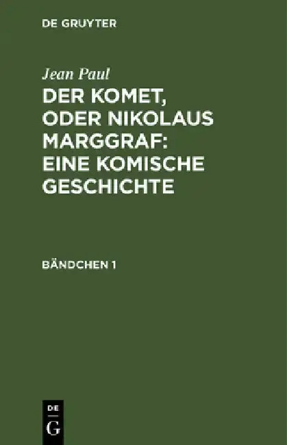 Cover of Der Komet, oder Nikolaus Marggraf