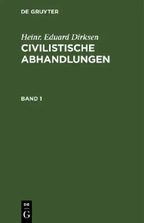 Cover of Heinr. Eduard Dirksen