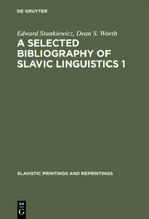 Cover of A Selected Bibliography of Slavic Linguistics 1