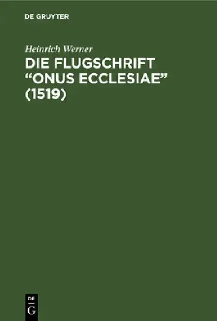 Cover of Die Flugschrift "Onus ecclesiae" (1519)