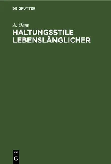 Cover of Haltungsstile Lebenslänglicher