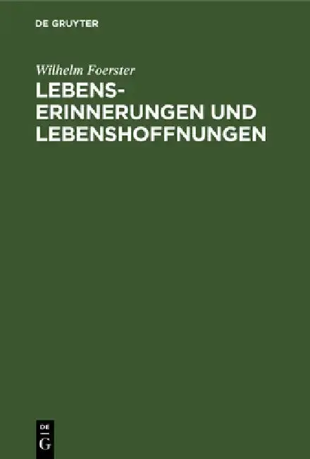 Cover of Lebenserinnerungen Und Lebenshoffnungen