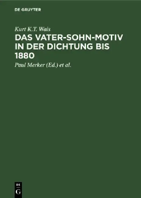 Cover of Das Vater-Sohn-Motiv in Der Dichtung Bis 1880