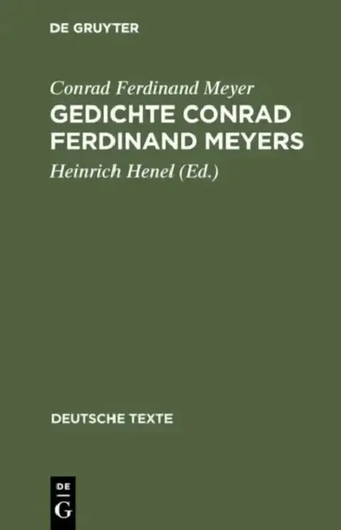Cover of Gedichte Conrad Ferdinand Meyers