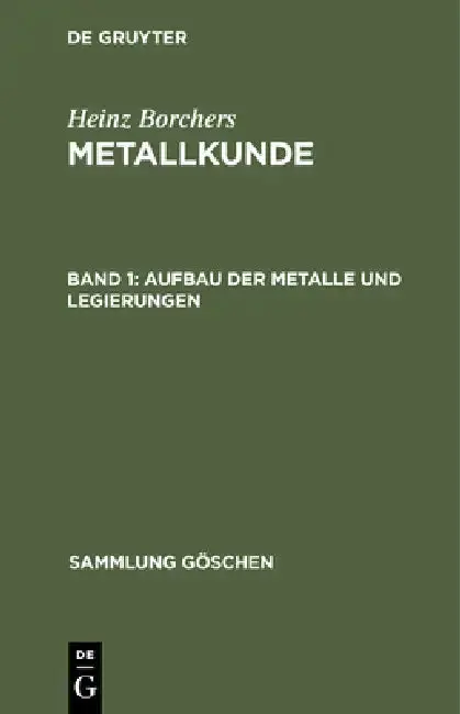 Cover of Aufbau der Metalle und Legierungen