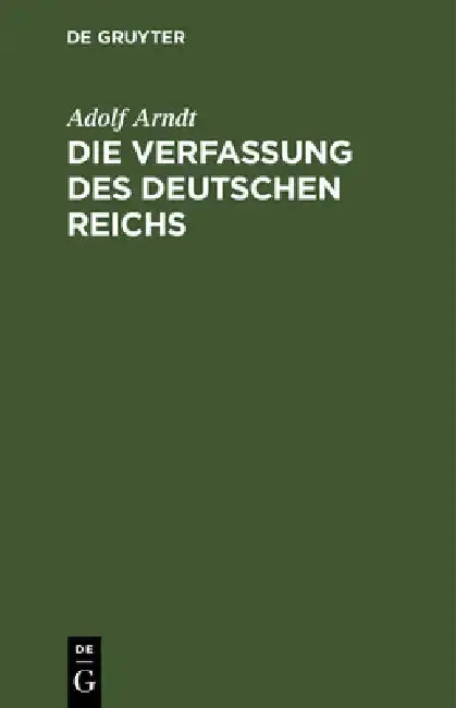 Cover of Die Verfassung des Deutschen Reichs