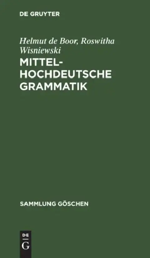 Cover of Mittelhochdeutsche Grammatik