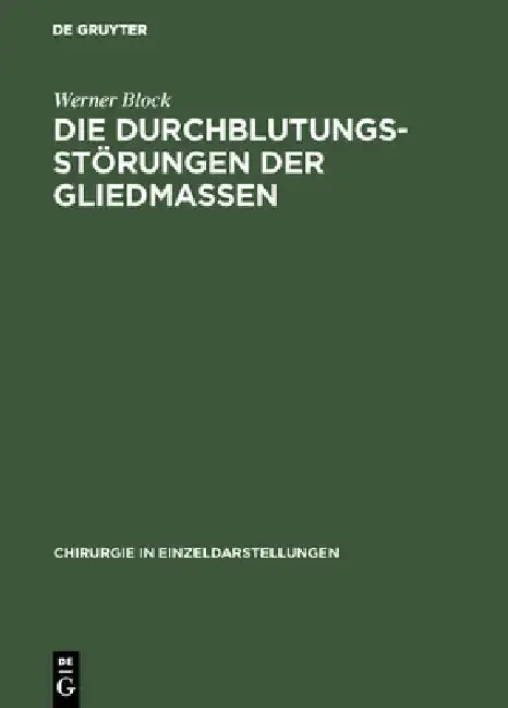 Cover of Die Durchblutungsstörungen der Gliedmassen