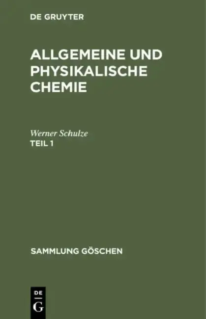 Cover of Sammlung Göschen Allgemeine und physikalische Chemie