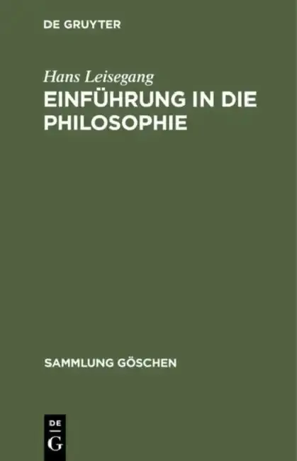 Cover of Einführung in die Philosophie