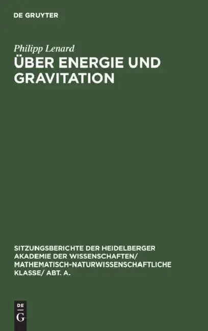 Cover of Über Energie Und Gravitation