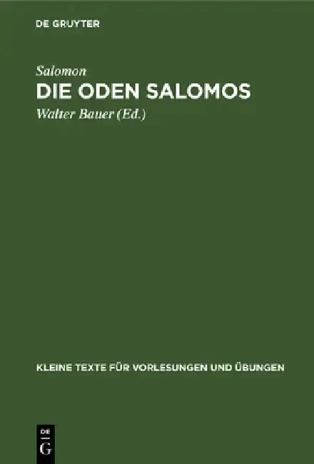 Cover of Die Oden Salomos