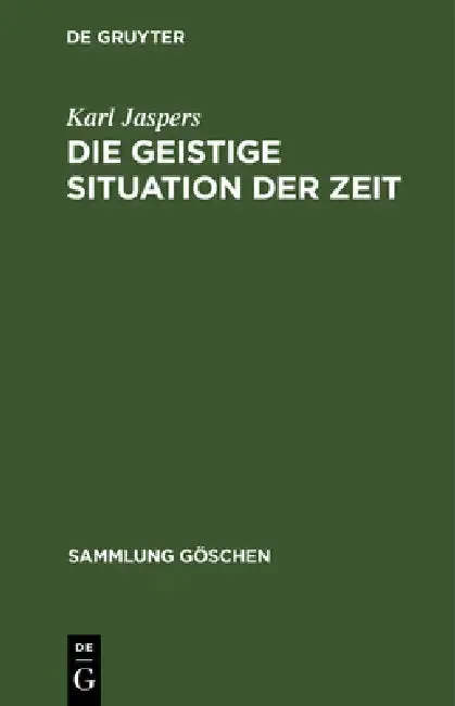 Cover of Die Geistige Situation Der Zeit
