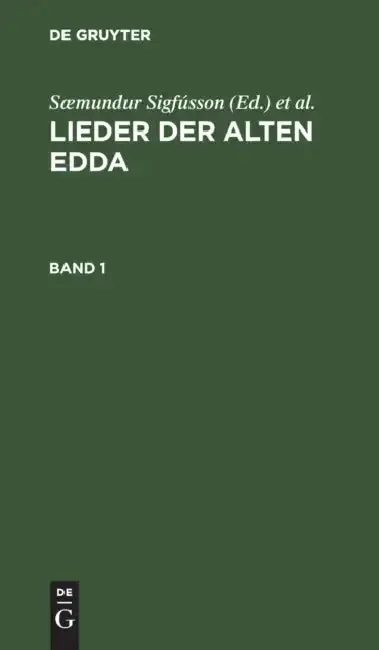 Cover of Lieder Der Alten Edda. Band 1