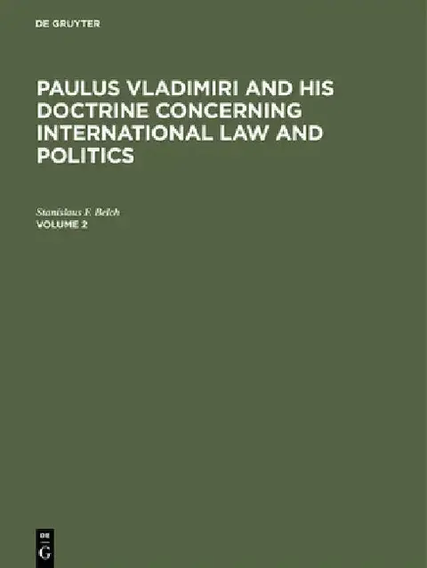 Cover of Paulus Vladimiri and His Doctrine Concerning International Law and Politics