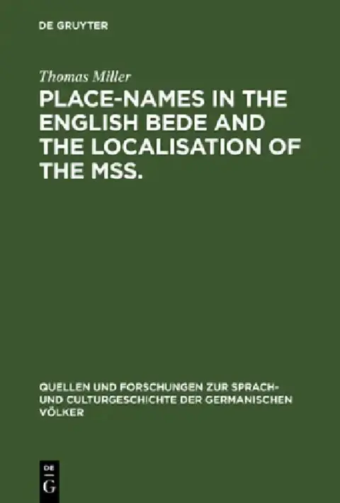 Cover of Place-names in the English Bede and the localisation of the mss.